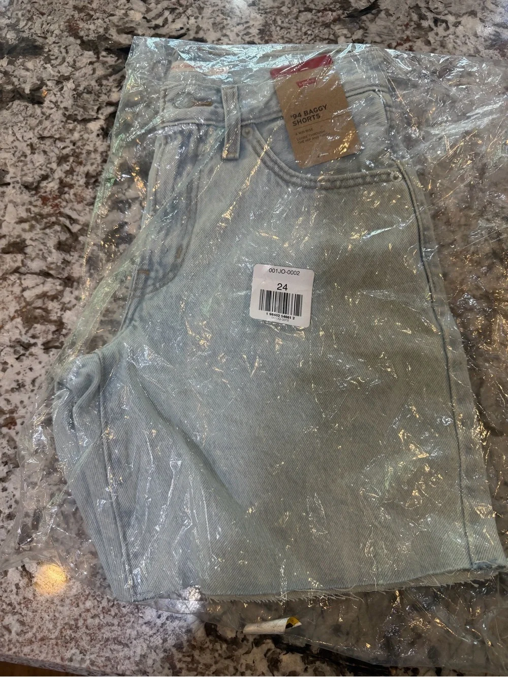 Levi's Light Blue High-Rise Baggy Denim Shorts
